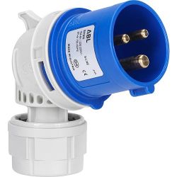 CEE STEKER HAAKS 3 POLIG BLAUW 230V/16AMP (CARAVAN)