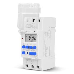 SCHAKELKLOK DIGITAAL 12VAC/DC 1 X MAAK 250V/16A DIN RAIL
