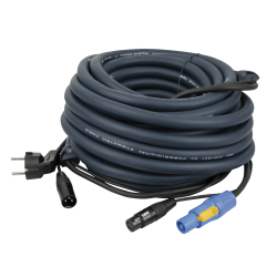 POWER/SIGNAAL KABEL 10M SCHUKO MALE - POWERCON BLAUW EN XLRMALE-FEMALE