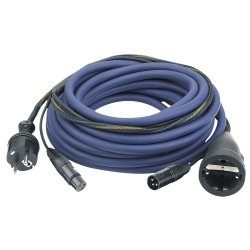 POWER/AUDIO KABEL 10M SCHUKO MALE - SCHUKO FEMALE EN XLR MALE-FEMALE