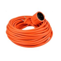 VERLENGSNOER 2X1,5MM2 20M PVC ORANJE RANDAARDE H05VV-F