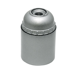 FITTING E27 GLAD ZILVER MET M10 NIPPEL 250V/4A TOT 190 GR. CELCIUS