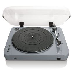 PLATENSPELER MET USB GRIJS