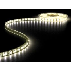 LED STRIP WIT 3500K 1M X 12MM 24VDC/8W 60LEDS/P.M. IP68 BEVESTIGING MET MONTAGECLIPS