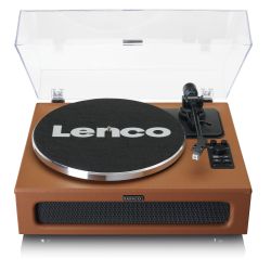 PLATENSPELER BRUIN MET BLUETOOTH EN 4 SPEAKERS
