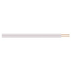 MONTAGE SNOER 2X0.28MM2 WIT MASSIEVE KERN PER METER