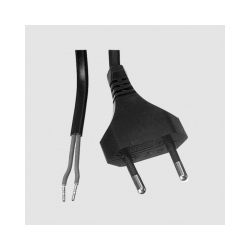 NETSNOER 2X0.75MM2 EUROSTEKKER - OPENEND 1,5M 2,5A/230V ZWART