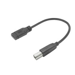 KABEL USB-B 2.0 MALE - USB-C FEMALE 0.2M