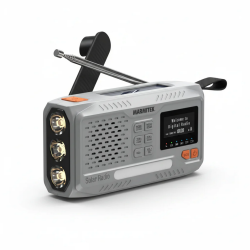 NOODRADIO OPWINDBAAR + SOLAR FM/DAB/DAB+ ACCU 4500MA EN BATTERIJEN 3 X AAA