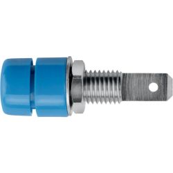 STEKKERBUS 4MM BLAUW NIKKEL 6.3MM FASTON AANSLUITING