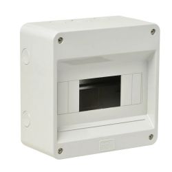 INSTALLATIE GRIJS 180X180X95MM MET DINRAIL VOOR 8 MODULES
