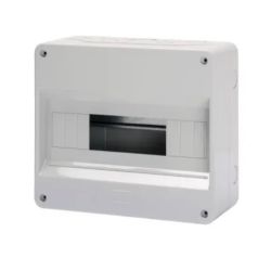 INSTALLATIE GRIJS 250X215X95MM MET DINRAIL VOOR 12 MODULES